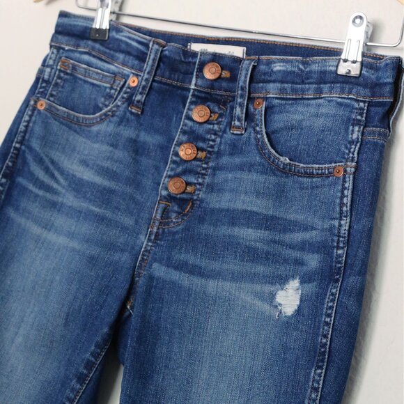 Madewell 10" High-Rise Skinny Jeans Drop-Hem Edition Women's 26 Button Fly $135 - Picture 5 of 16